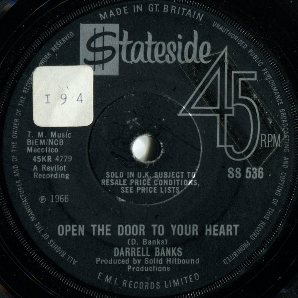Darrell Banks - Open The Door To Your Heart cover reference