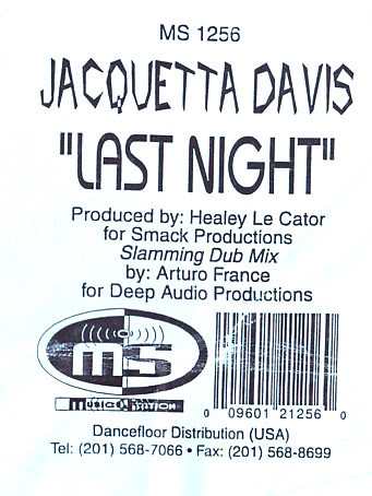 Jacquetta Davis - Last Night cover reference