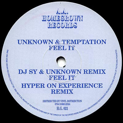 DJ Unknown, DJ Temptation - Feel It (Remixes) cover reference