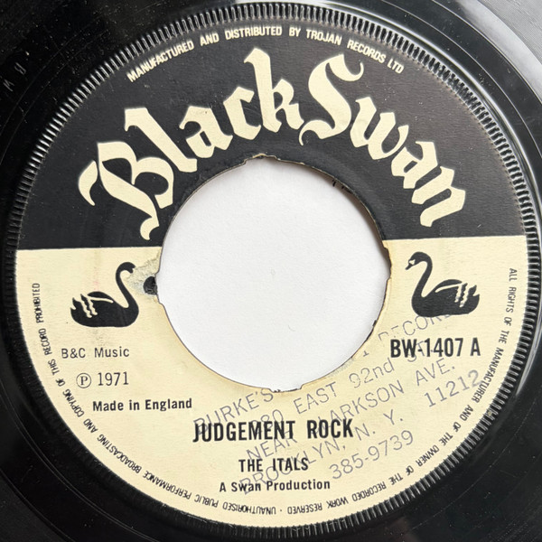 The Itals - Judgement Rock / Night West cover reference
