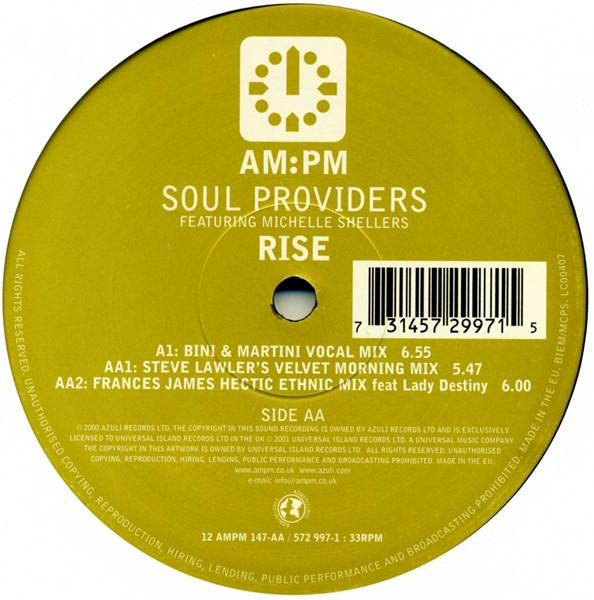 Soul Providers, Michelle Shellers - Rise cover reference