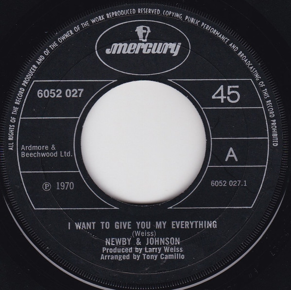 Newby & Johnson - I Want To Give You My Everything cover reference