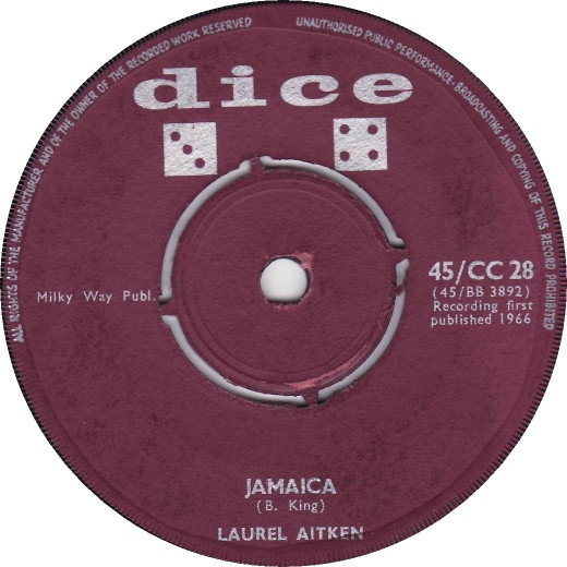 Laurel Aitken - Jamaica / I Don't Want No More cover reference